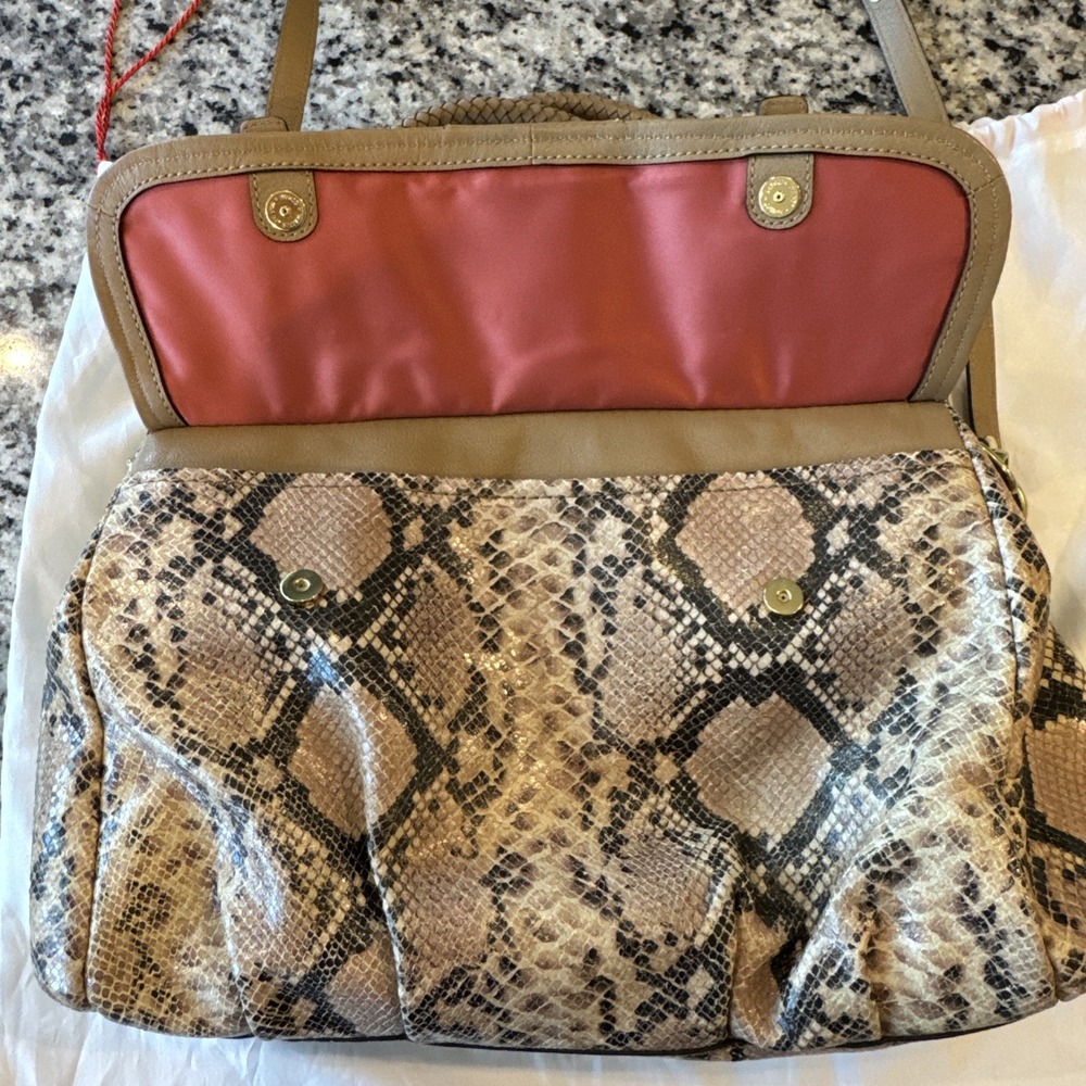 Authentic COACH Madison Flap Carryall #19638 Embossed‎ Python Leather + Wallet - Picture 10 of 16